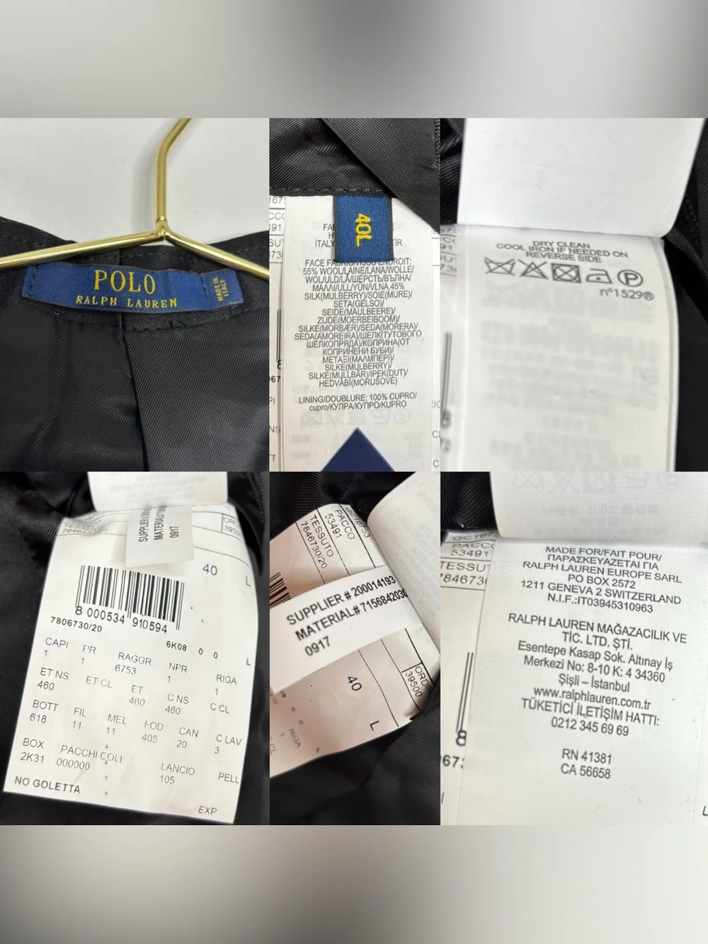 Polo Ralph Lauren Polo Bear Jacquard Tuxedo Jacket Black 40L New Dinner Jacket